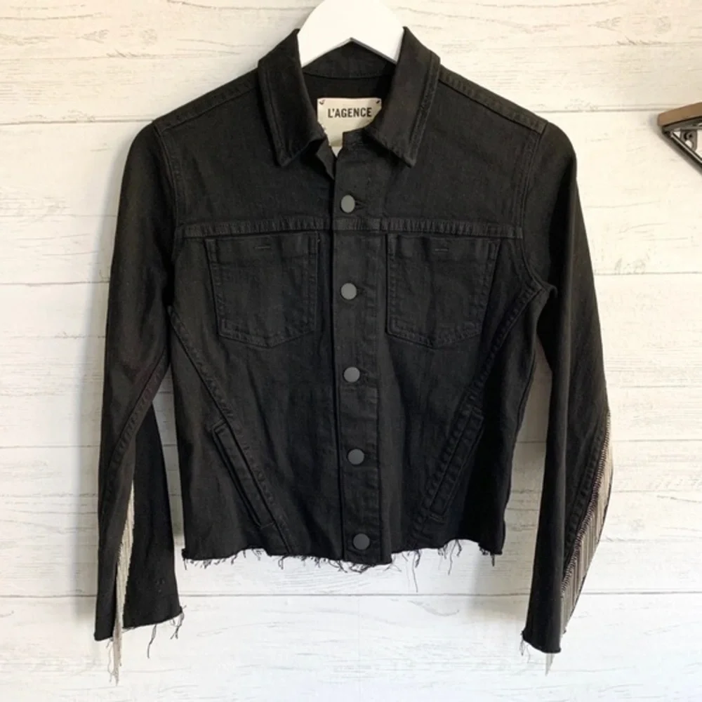 L’agence Janelle Cropped Black Jacket - Picture 3 of 14